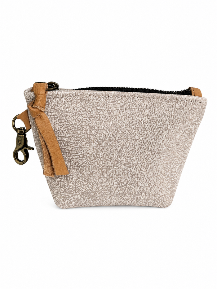 Mini Off-White Leather with Gold Undertones Pouch