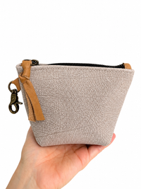 Mini Off-White Leather with Gold Undertones Pouch