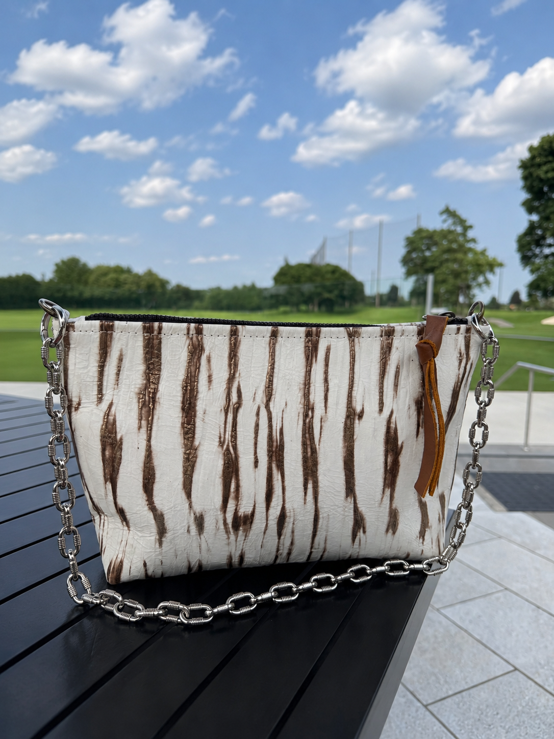 White Birch Effect Leather Pouch