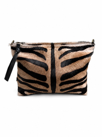 Medium Zebra Hair Print Pouch