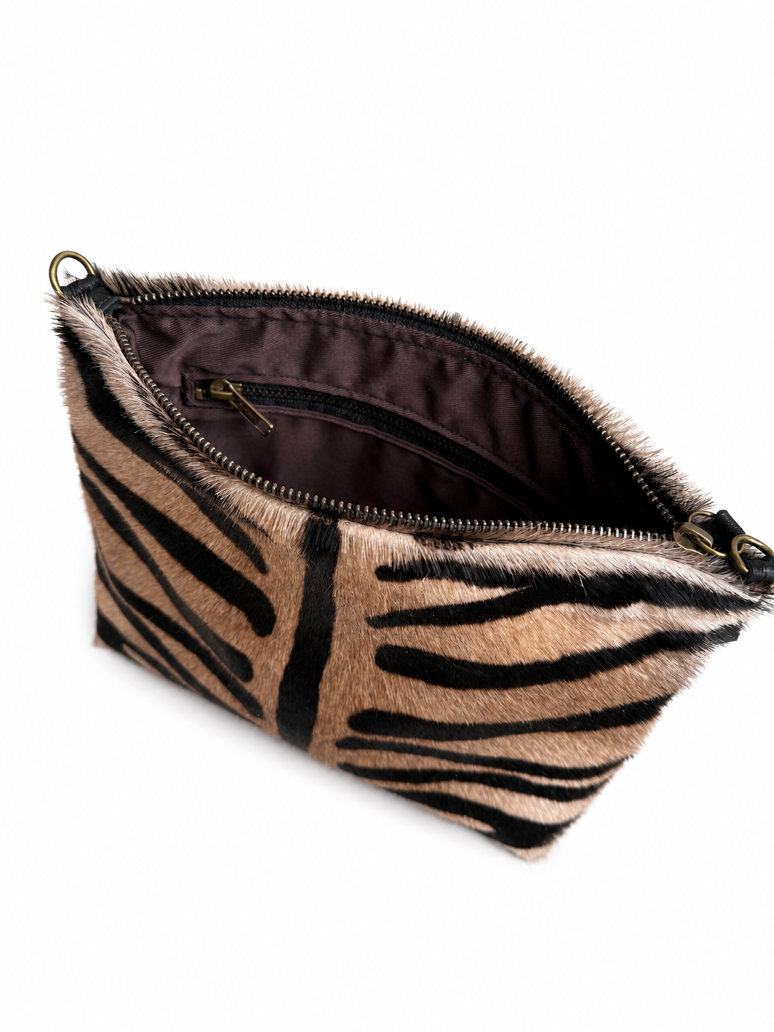Medium Zebra Hair Print Pouch