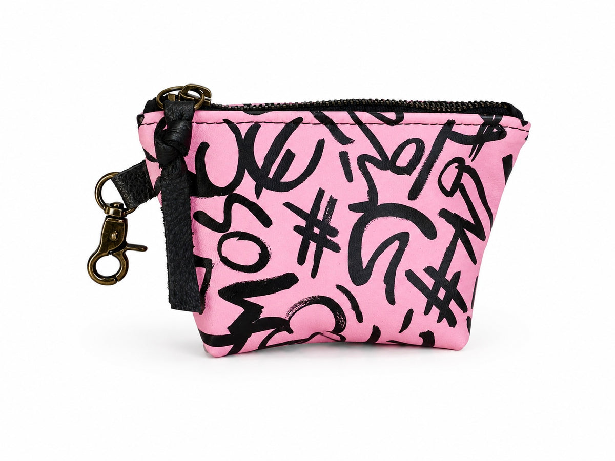 Pink Graffiti Mini Zippered Pouch