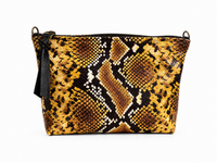 Caramel Coloured Snake Print Pouch