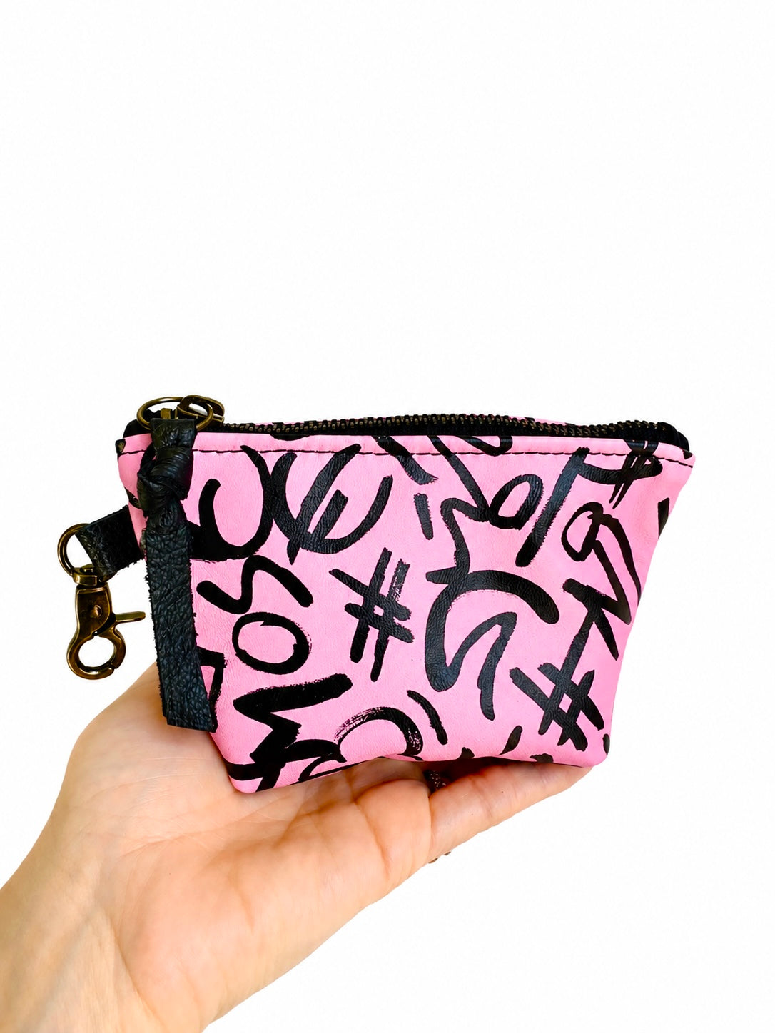 Pink Graffiti Mini Zippered Pouch