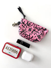 Pink Graffiti Mini Zippered Pouch