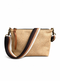 Brown Striped Crossbody Strap