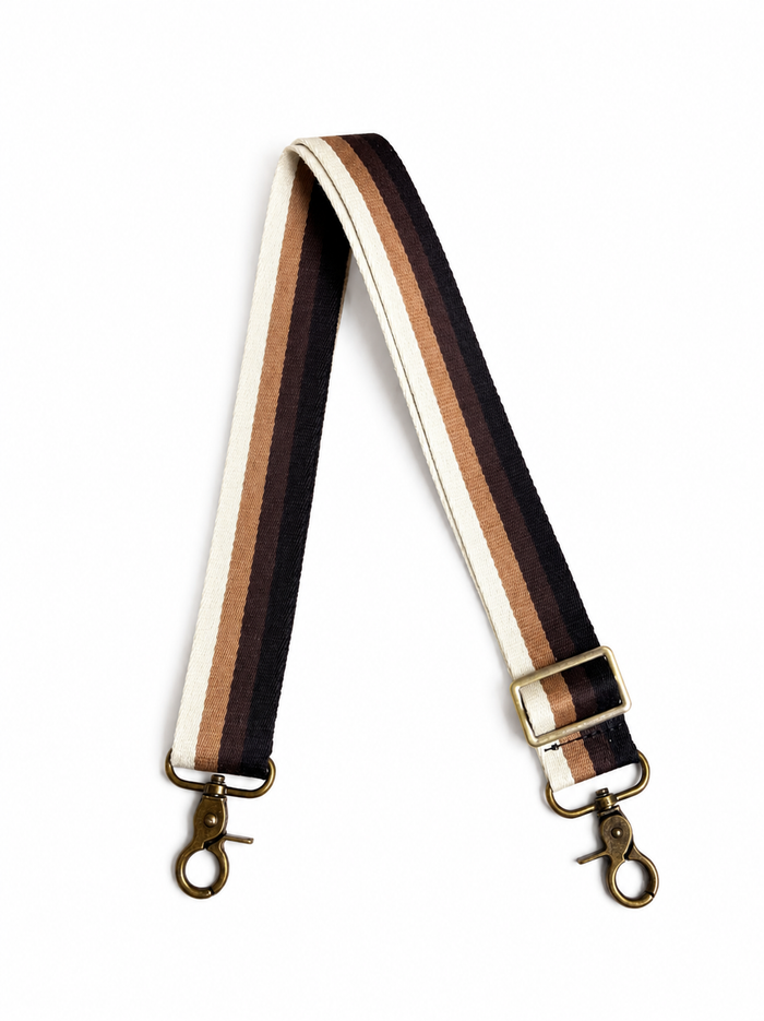 Brown Striped Crossbody Strap