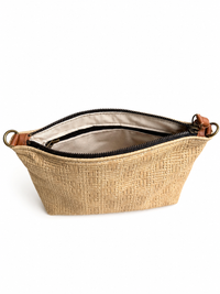 Tan Basketweave Leather Pouch